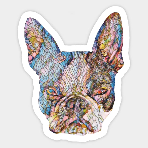 Boston Terrier Face Sticker by DoggyStyles